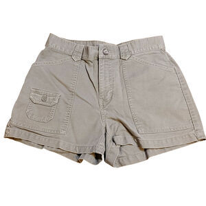 Old Navy Size 6 Cotton Khaki Green Shorts High Waisted Pockets Summer Boho